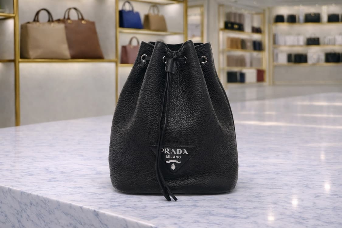[A급] 프라다 카프스킨 버킷백 블랙 판매합니다!!! 상품이미지1
