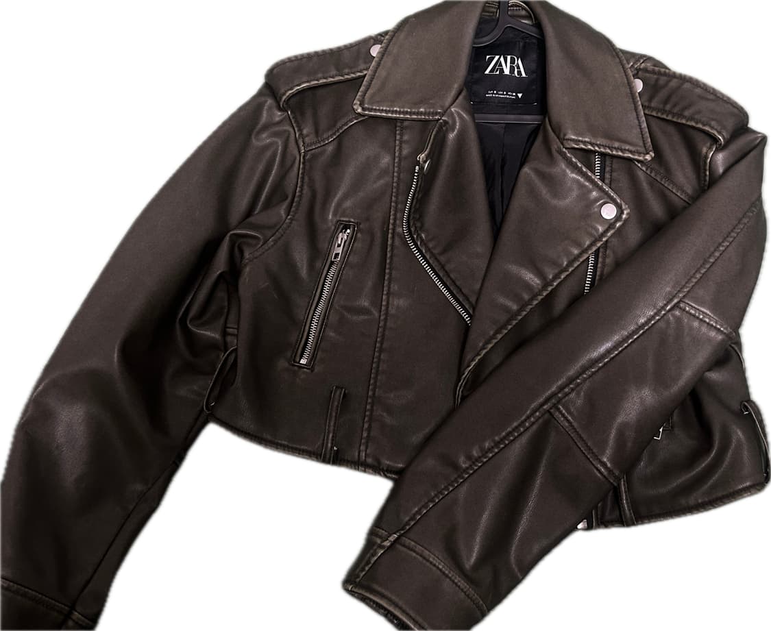 자라 가죽자켓 레더자켓 빈티지브라운 s 상품이미지1