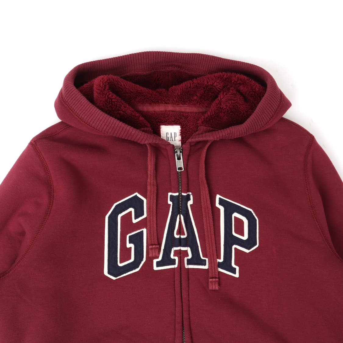 갭 버건디 아플리케 쉐르파라이닝 후드집업 상품이미지2