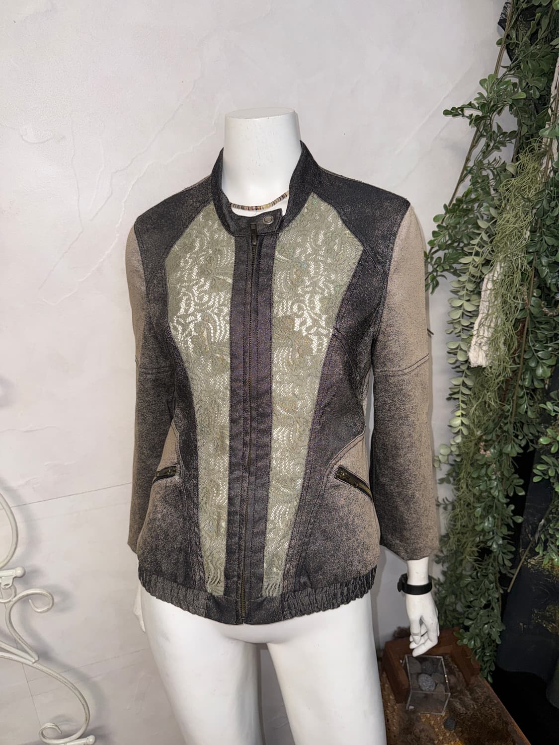 Charcoal green tie dye oriental lace jk 상품이미지5