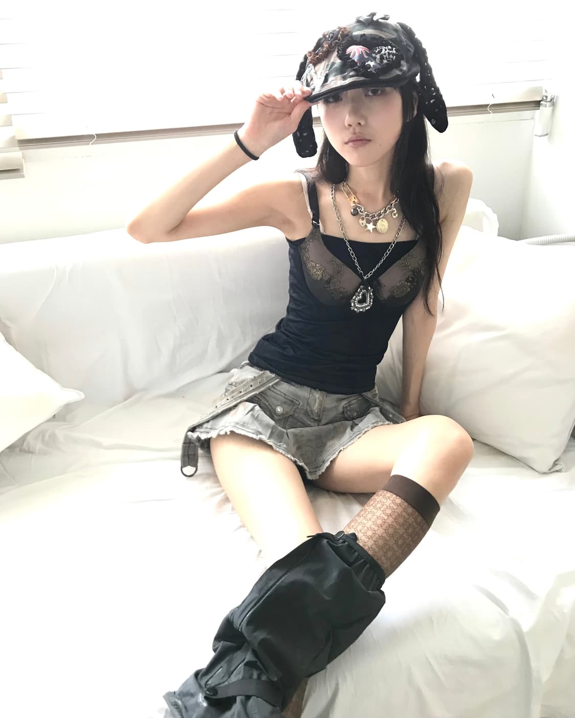 Black&Gold rose lace bra corset slip top 상품이미지6