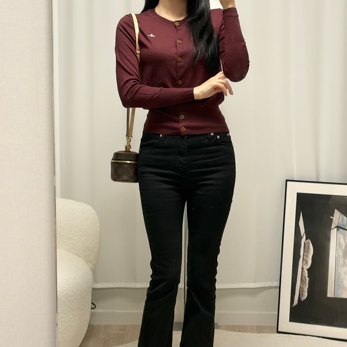 비비안웨스트우드 레드라벨 울 가디건 버건디 상품이미지10