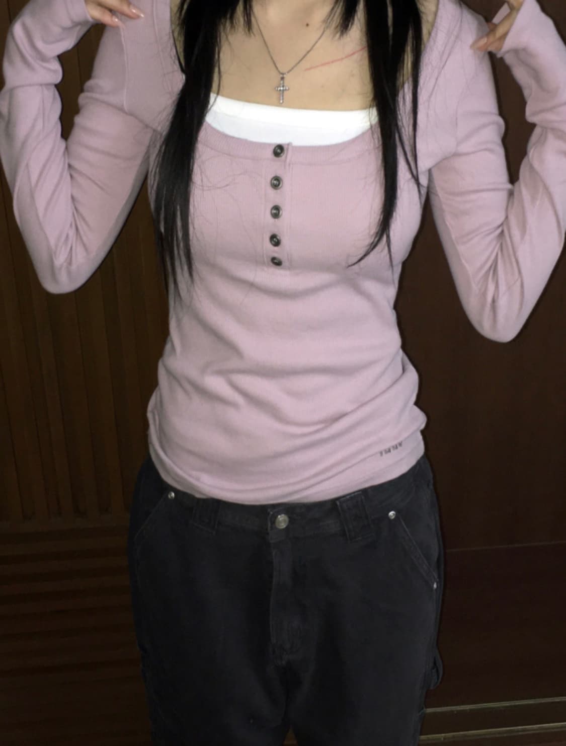 이즈이즈 터치 버튼 티_인디핑크 상품이미지3