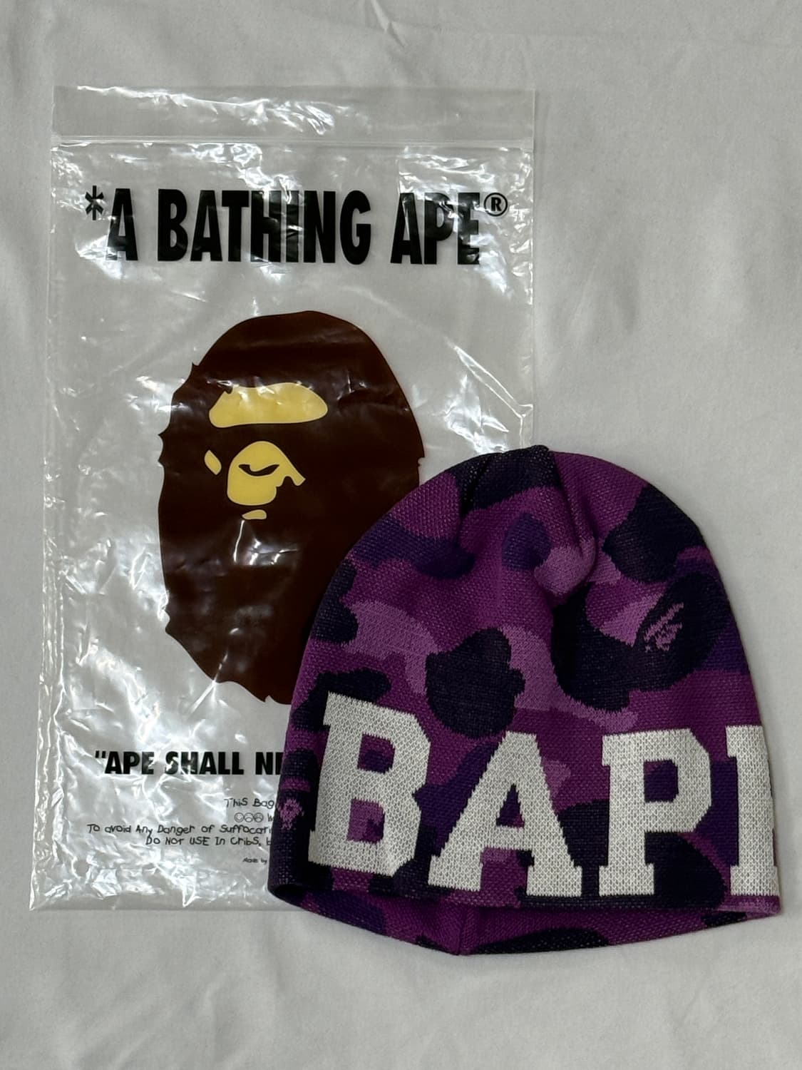 베이프 카모 니트 캡 퍼플 상품이미지2