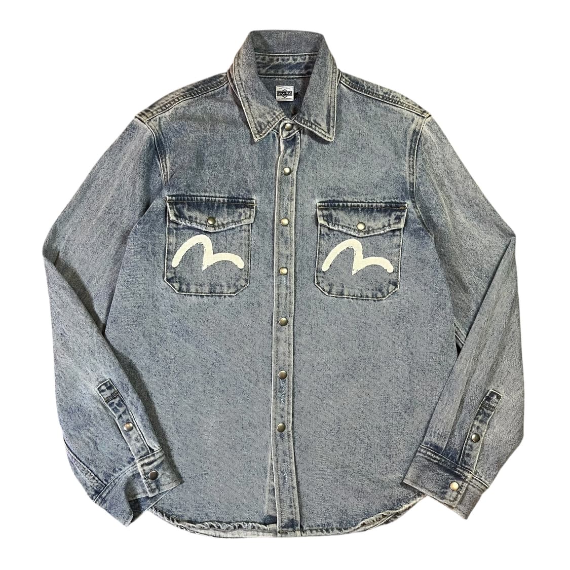 에비수 빅로고 스냅 버튼 데님 셔츠 상품이미지1