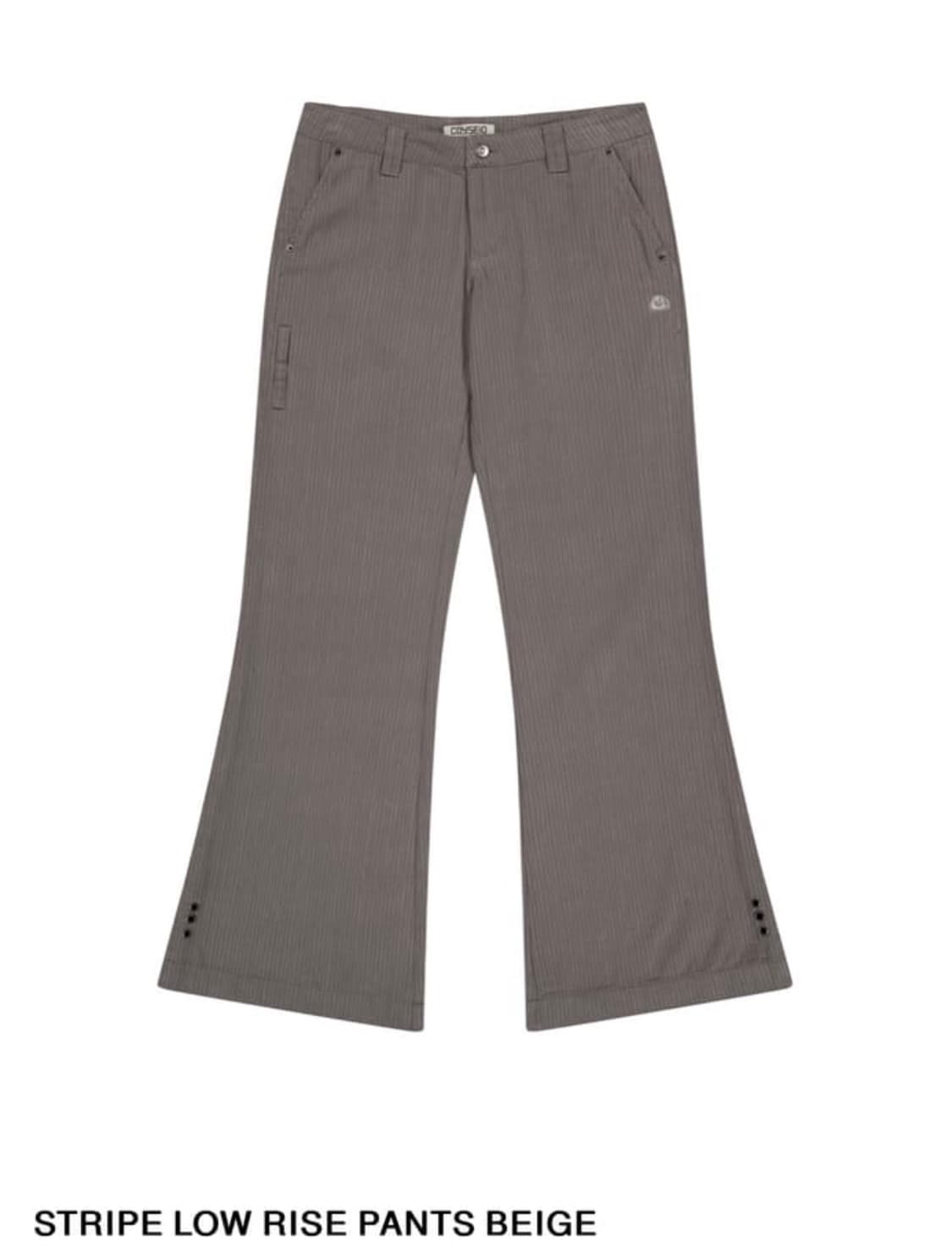 스트라이프 로우라이즈 팬츠 베이지 상품이미지1