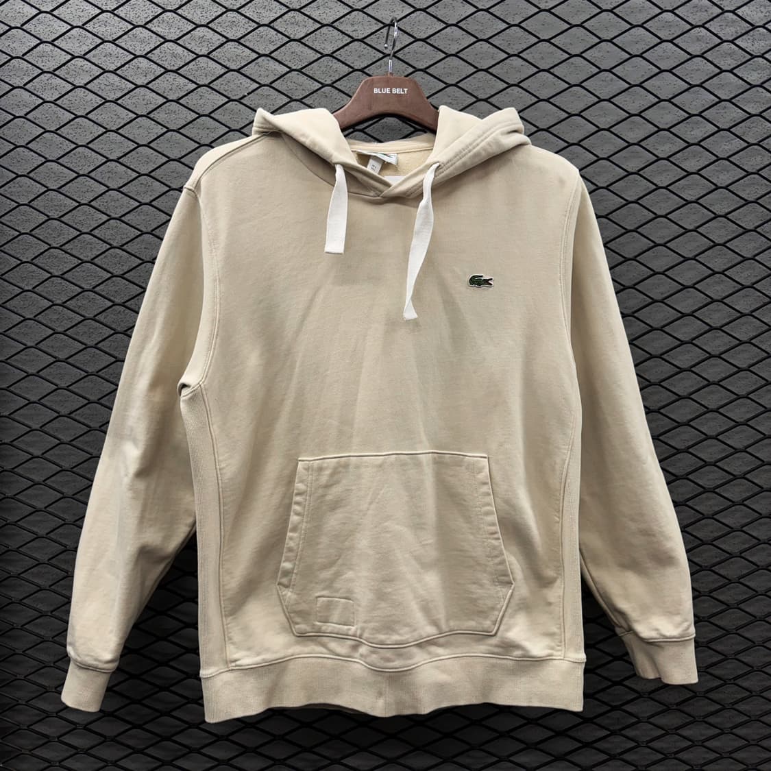 라코스테 로고 코튼후드티 캥거루포켓 패치 리버스위브 빅후드 디테일 상품이미지2