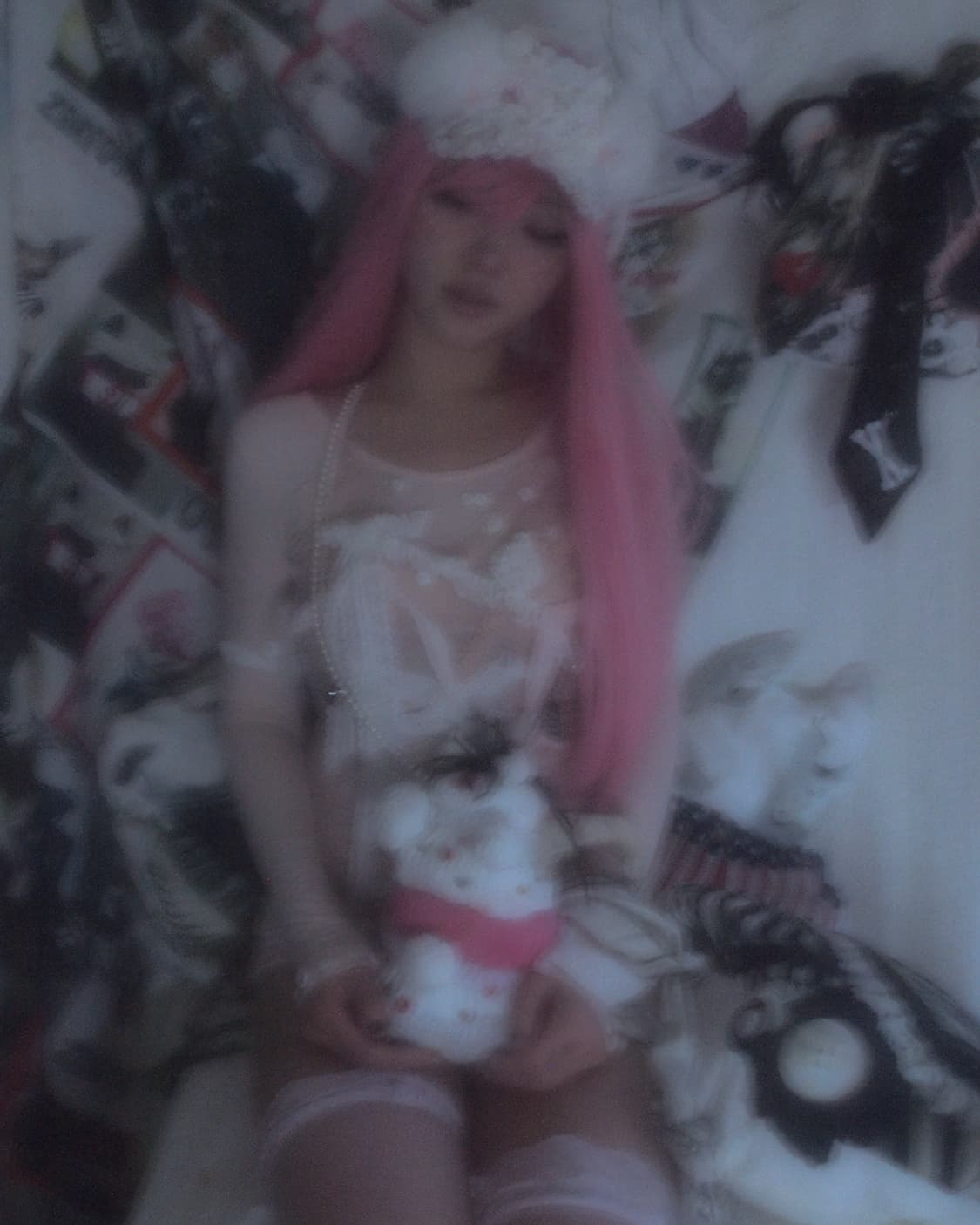 Kitsch drawing button fur Cat-Ear cap 상품이미지5