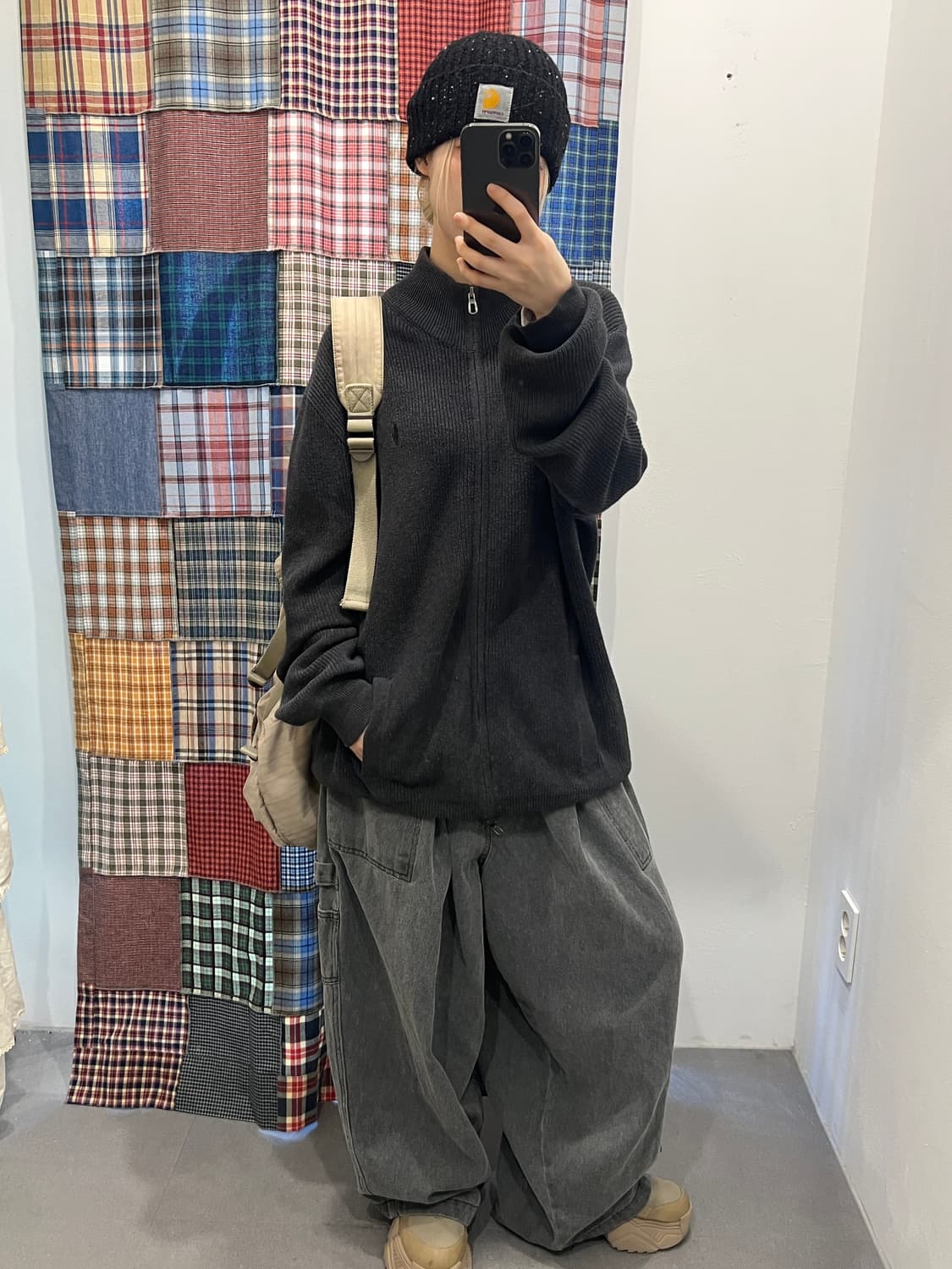 그레이 벌룬 데님 팬츠 상품이미지1