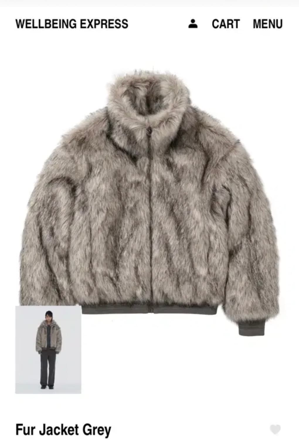 웰빙익스프레스 퍼 자켓 그레이 S 상품이미지1