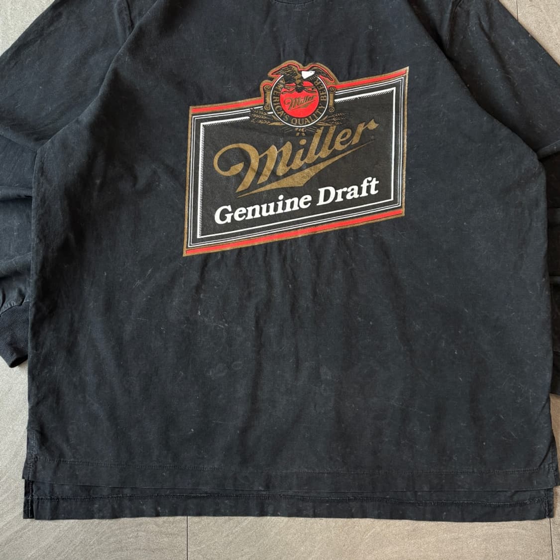 90년대 미국 생산 밀러 블랙 롱 슬리브 긴팔티 상품이미지2