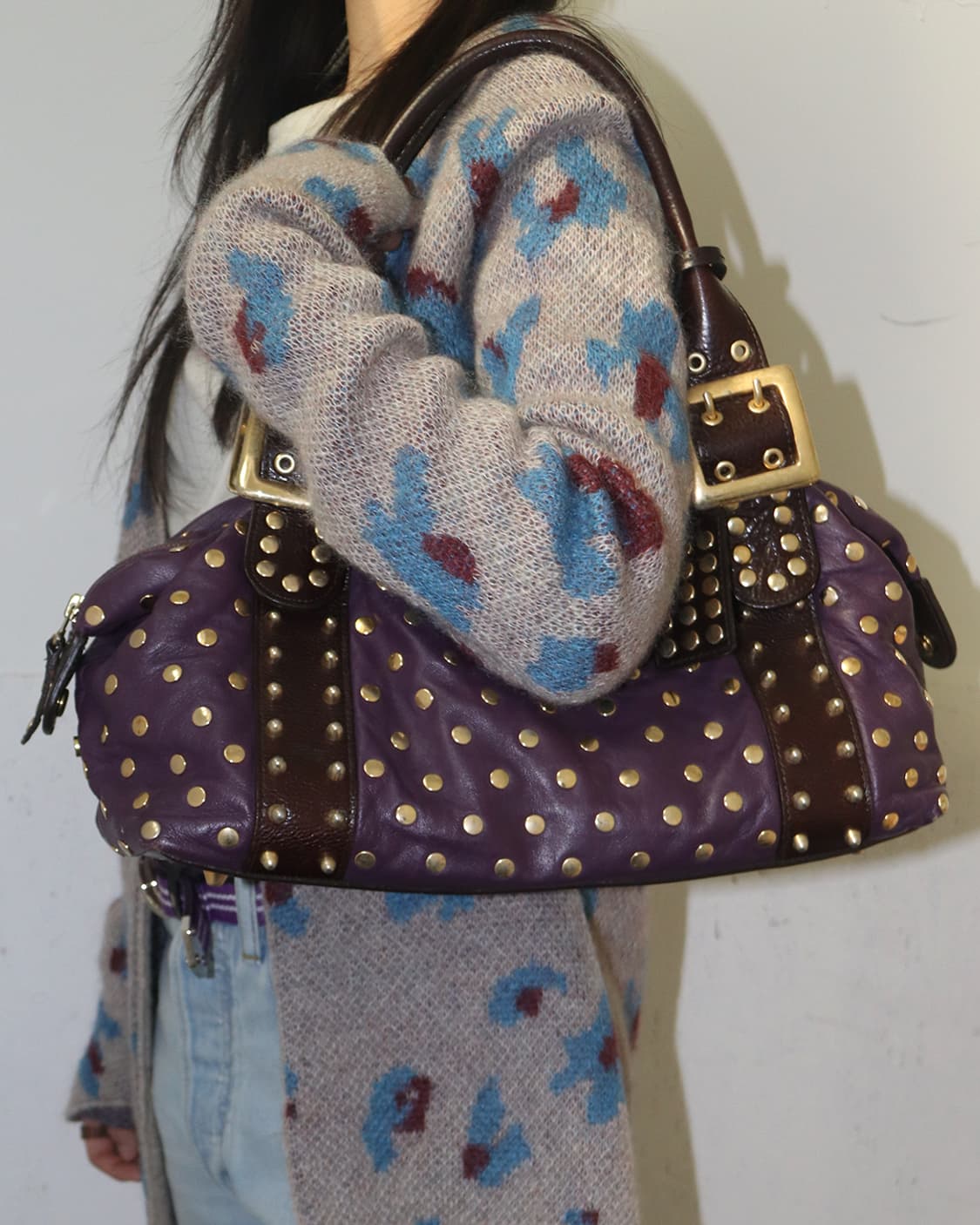 Be&D 램스킨 레더 스터드 백 상품이미지2