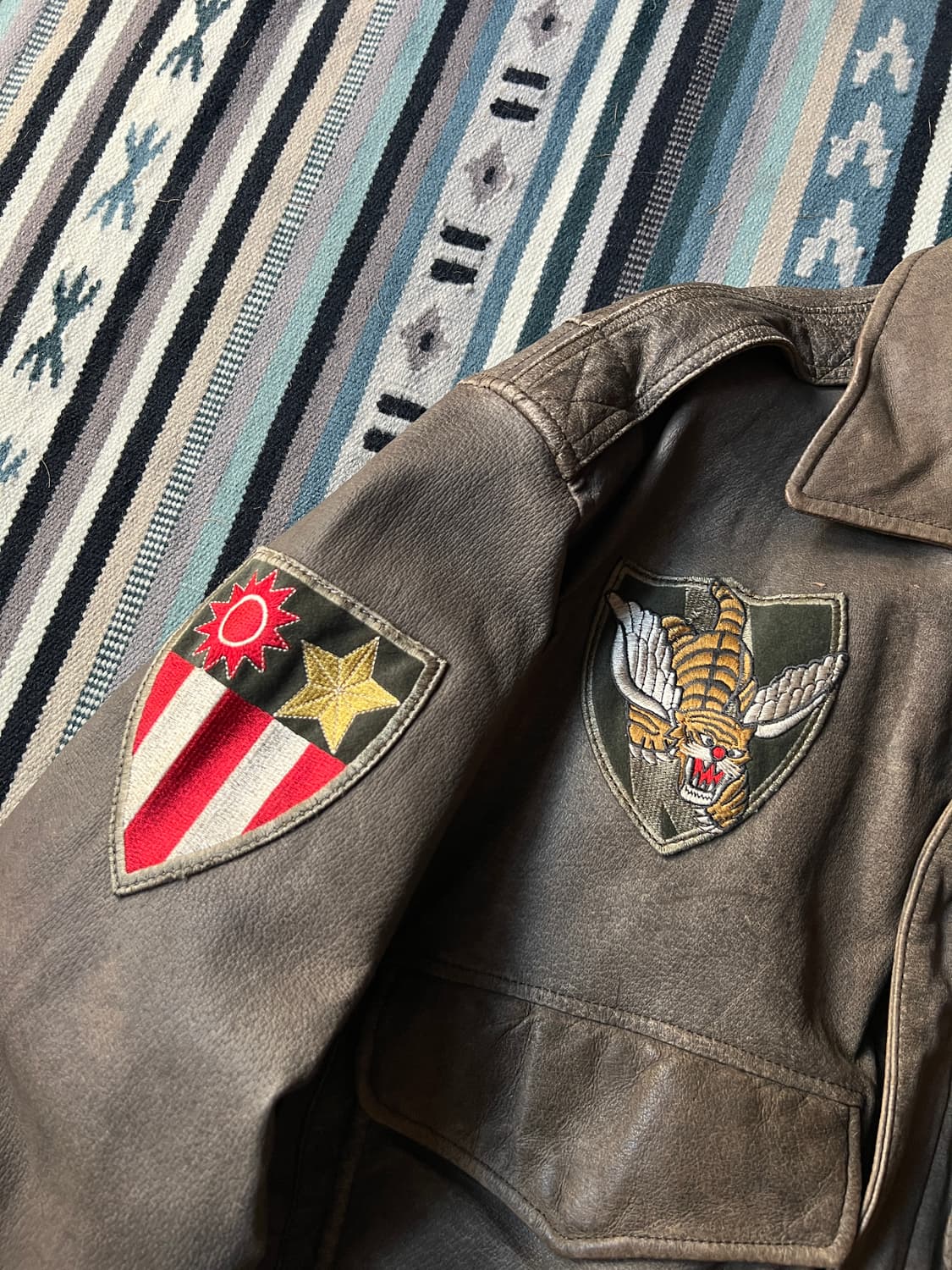 [M]90's USA 빈티지 패치 A-2 플라이트 자켓 상품이미지4