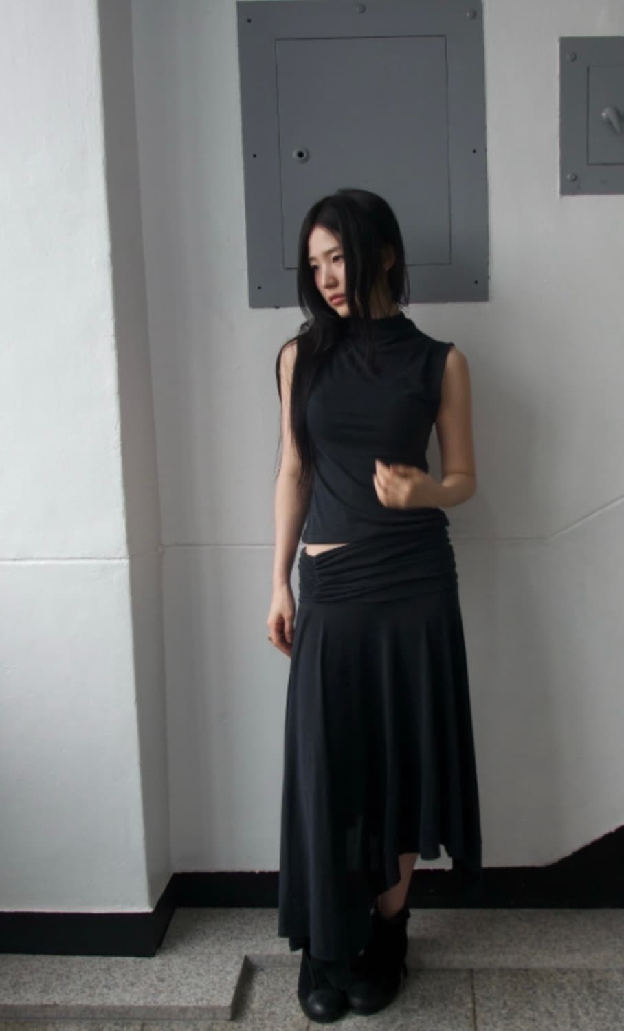 디에이디 미디 셔링 스커트 상품이미지1