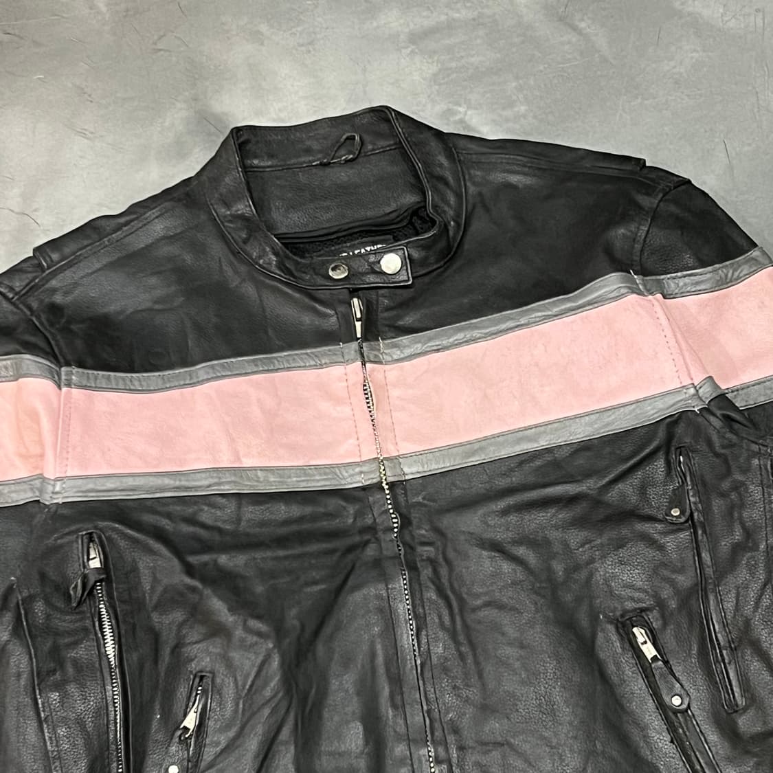  와일드웨어 배색 레더 자켓 y14922 상품이미지3