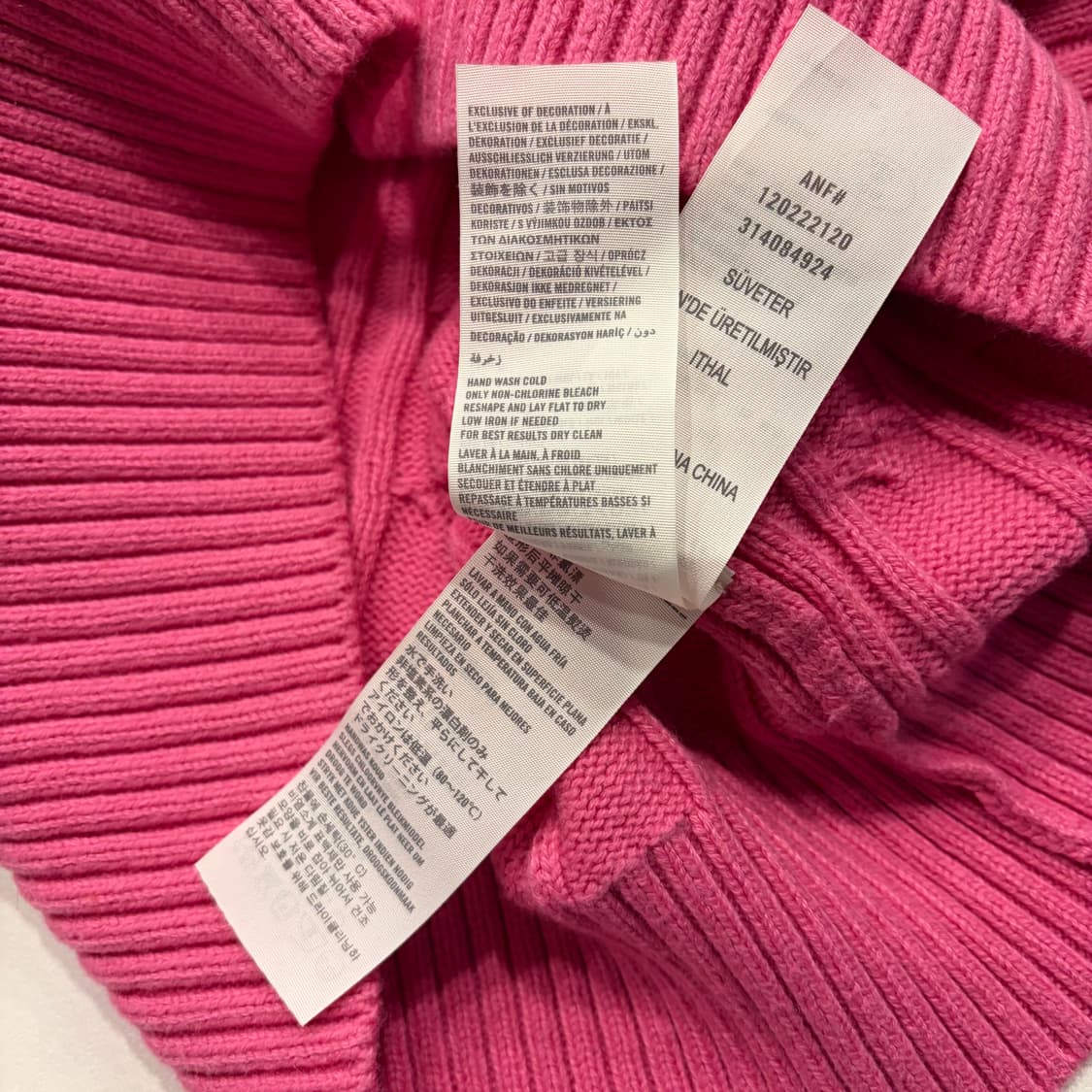 [M] 아베크롬비 핑크색 꽈배기 니트 스웨터 C209 상품이미지8
