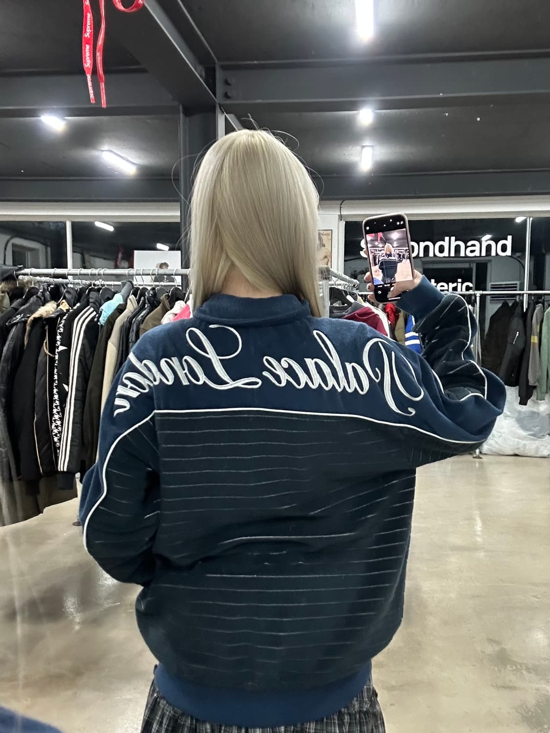 네이비 팔라스 런던 로고 집업 상품이미지2