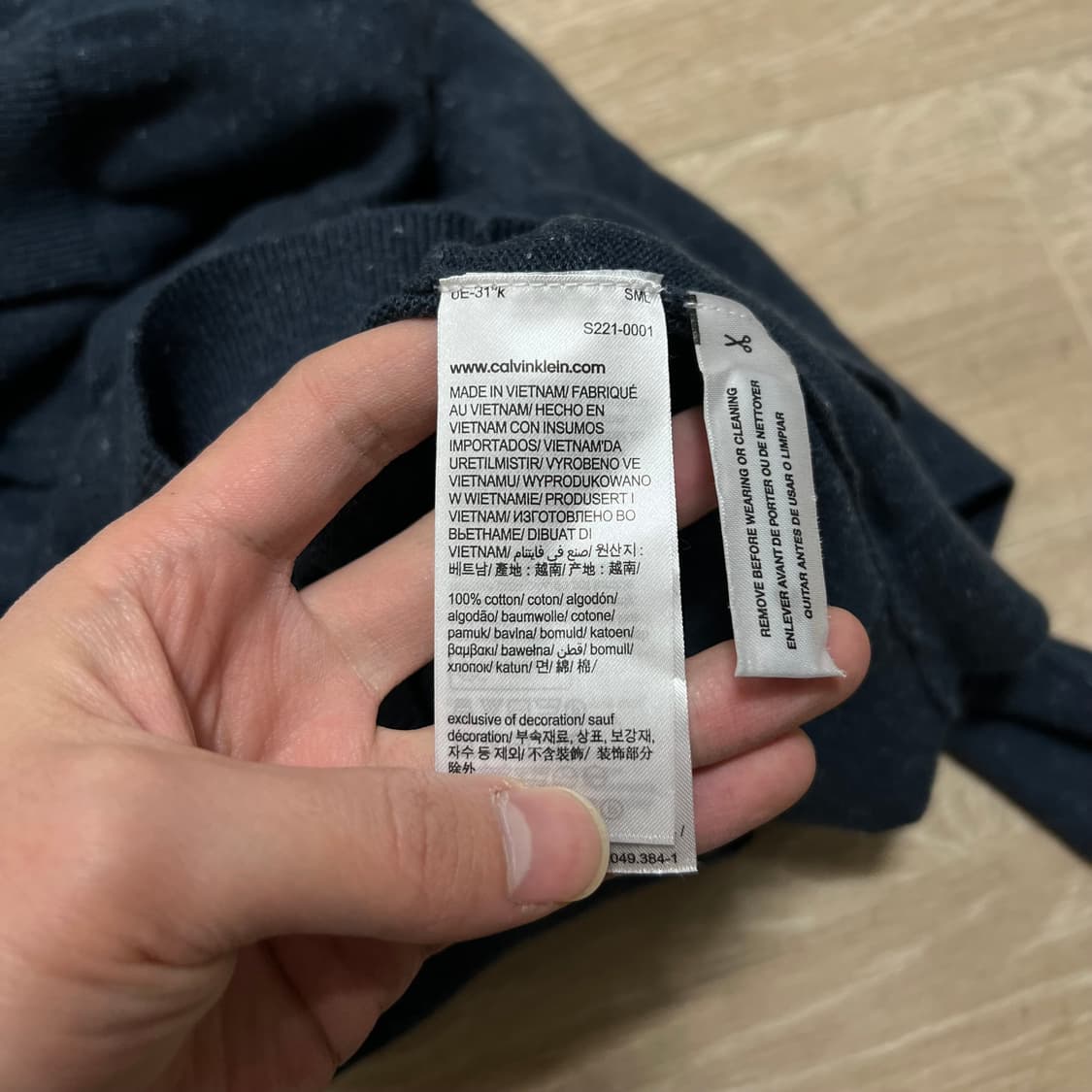 캘빈클라인 여성 CK 자수 로고 라운드넥 니트 [네이비] XS/85 상품이미지5