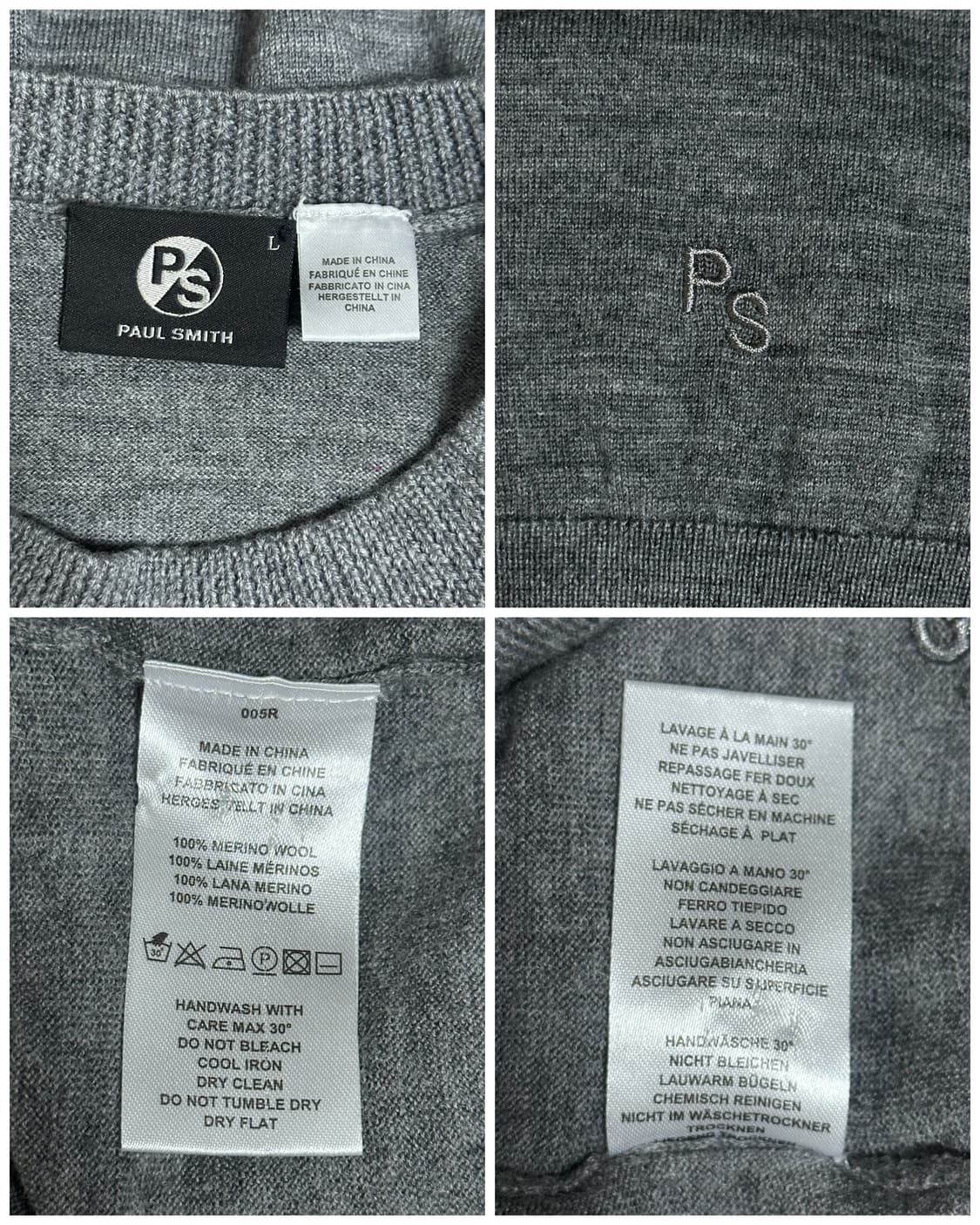 폴스미스 메리노울 니트 100/L/그레이 상품이미지7