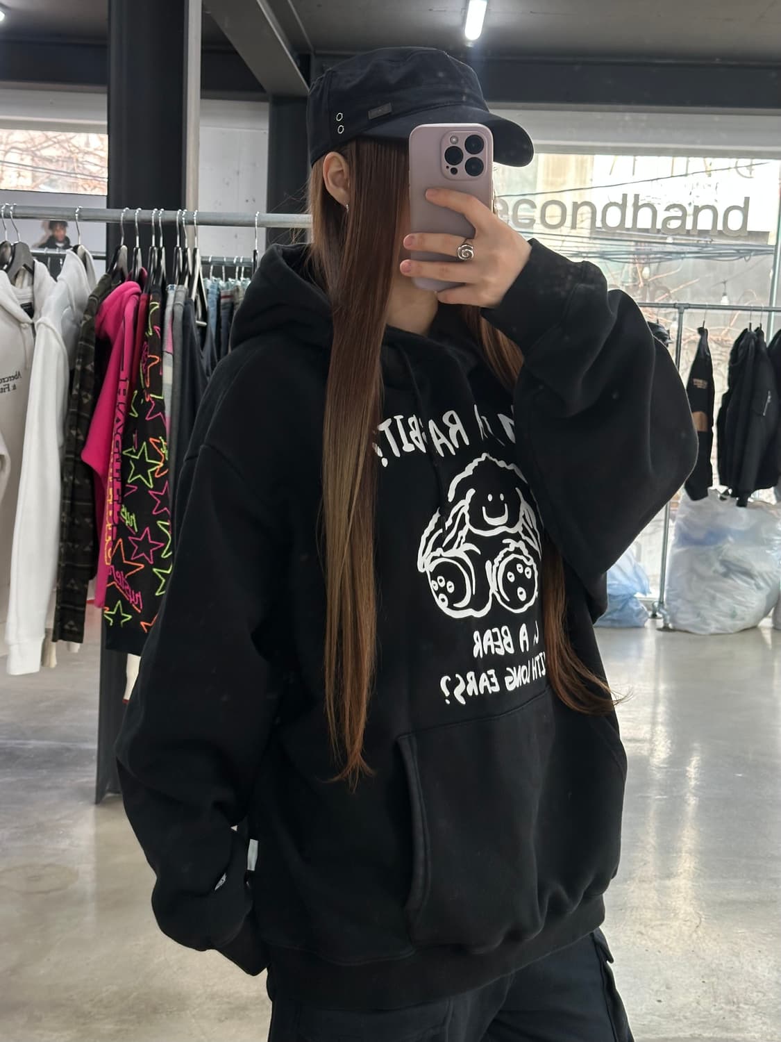 나이스고스트클럽 래빗오어베어 후드티 상품이미지3