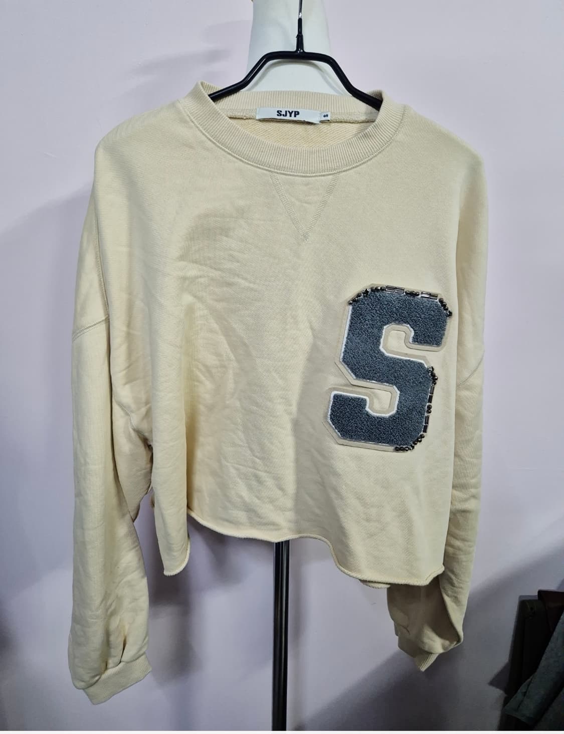 SJYP 맨투맨 티셔츠 S 아이보리 상품이미지1