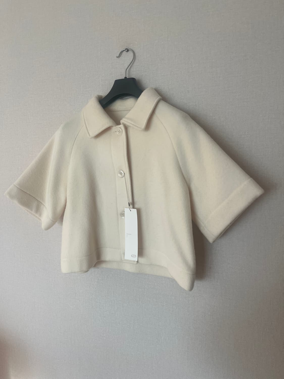 SSONYSAY의 아이보리 울 반팔 자켓 상품이미지2