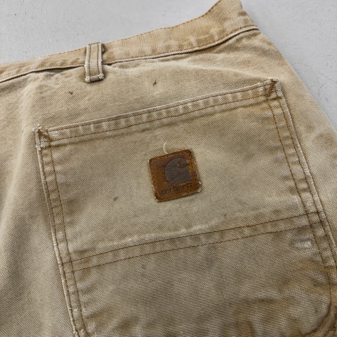 칼하트 OG 가죽패치 페이딩 카펜터 와이드 덕캔버스 워크팬츠 상품이미지7