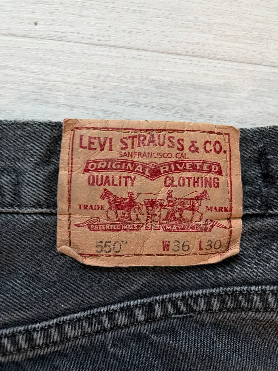 리바이스550 흑청 데님 W36 L30 상품이미지3