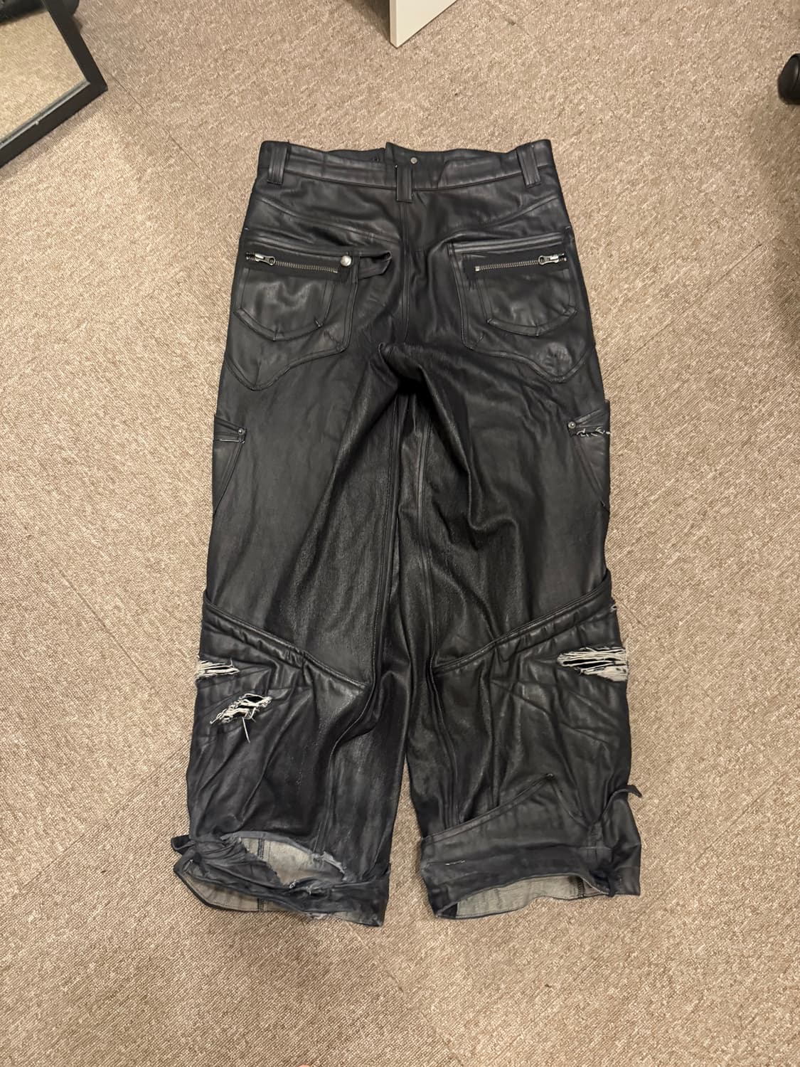 aesynctx scar wide pants leather(S) 상품이미지5