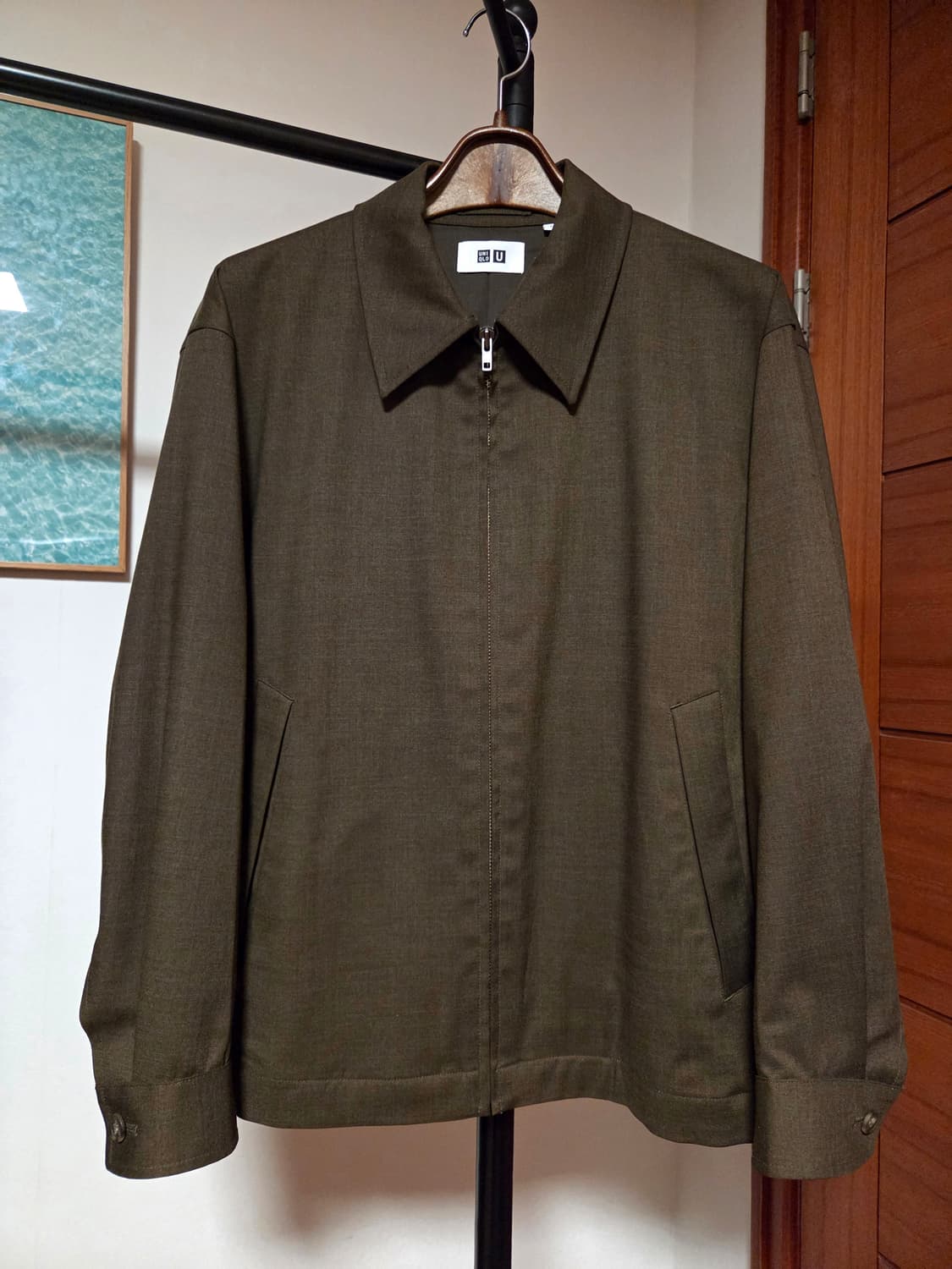 (L)유니클로 U 브라운 블루종 자켓 상품이미지1