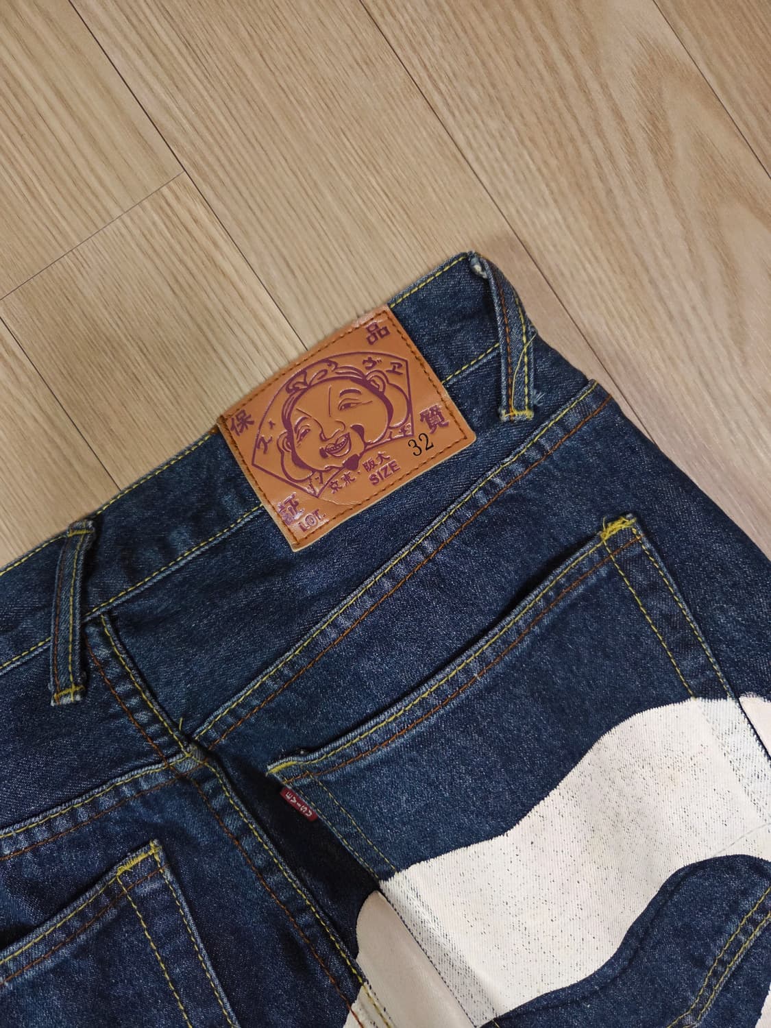 에비수 빅 플라워 셀비지 데님 팬츠 상품이미지8