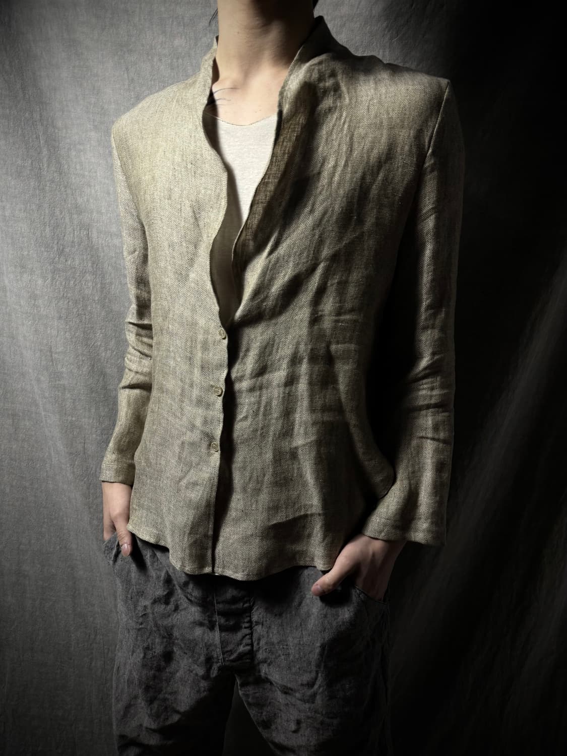 Leh Herringbone Woven Shirts 상품이미지1