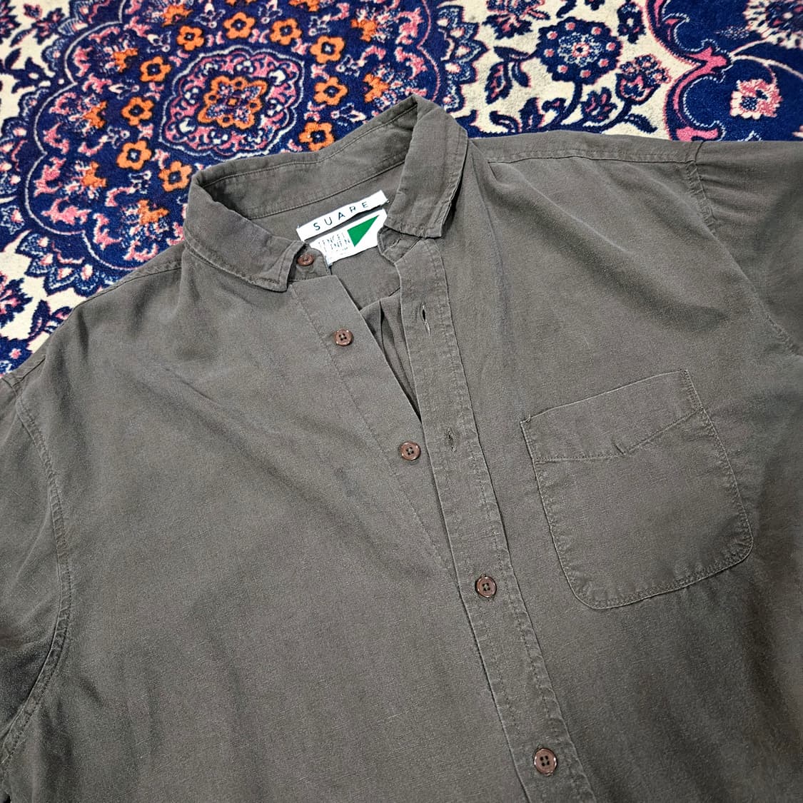 수아레 브라운 텐셀 린넨 셔츠 L size 상품이미지2