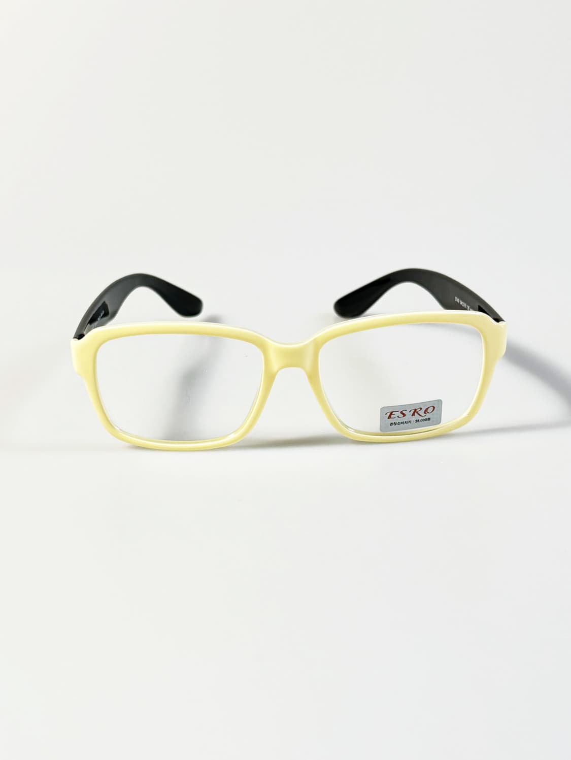 ESRO 아이보리&블랙 뿔테 스퀘어 빈티지 안경 상품이미지2