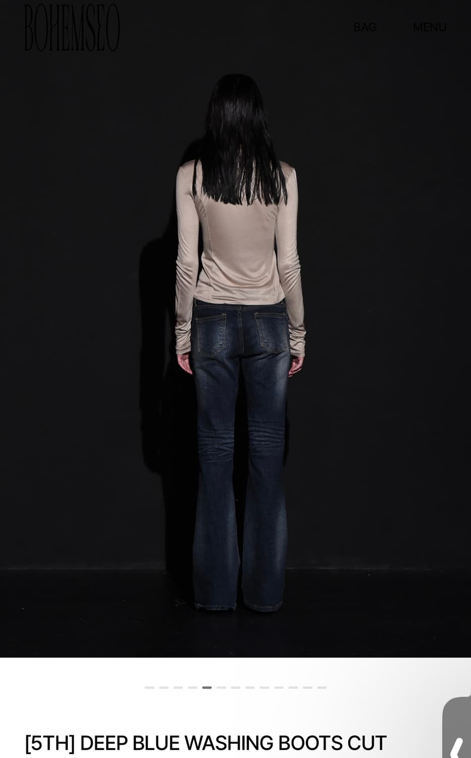 보헤미안서울) 딥블루 워싱 부츠컷 데님 팬츠 L 상품이미지4