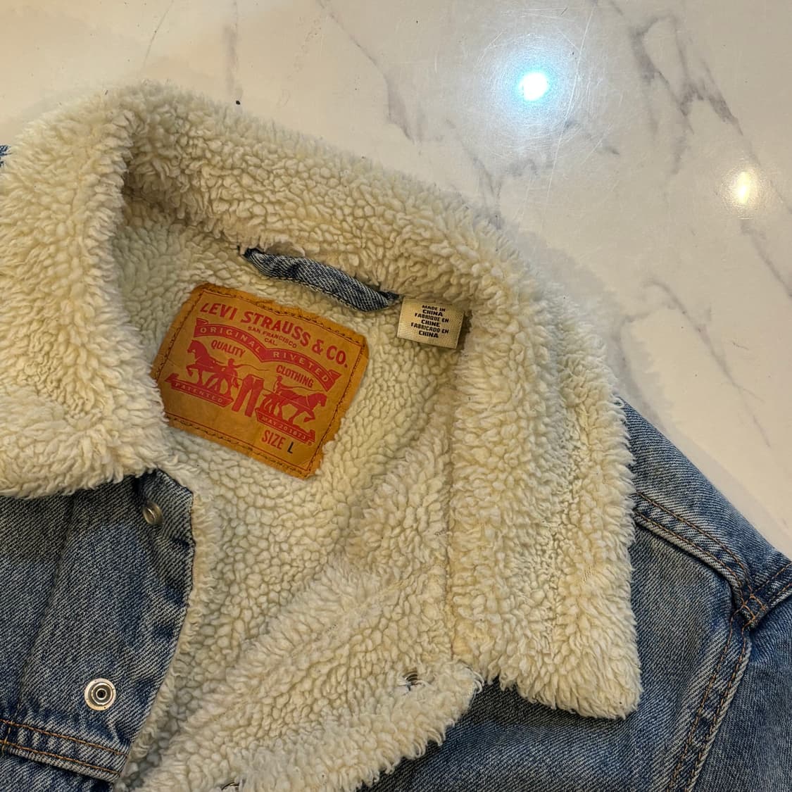 [상태최상] 리바이스 쉐르파 양털 데님자켓 L 상품이미지3
