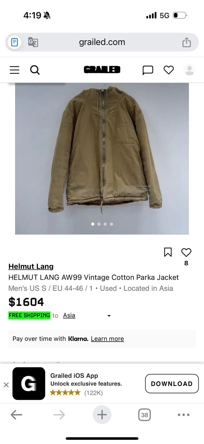 Helmut Lang AW99 Vintage Cotton Parka Ja 상품이미지6