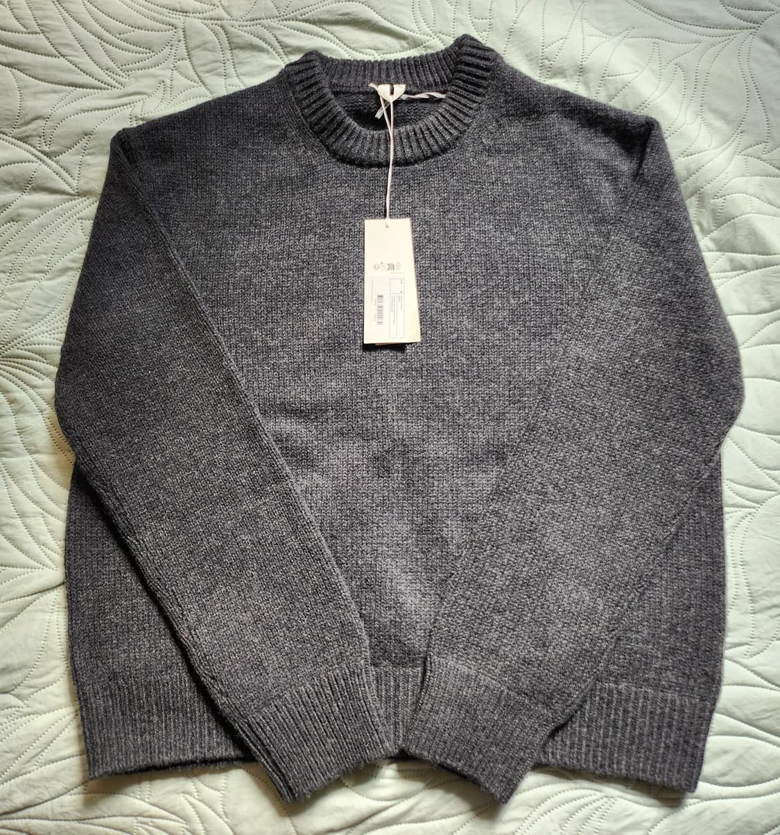 [M,블랙멜란지]Arket 헤비 니트 울 스웨터 판매합니다 상품이미지2