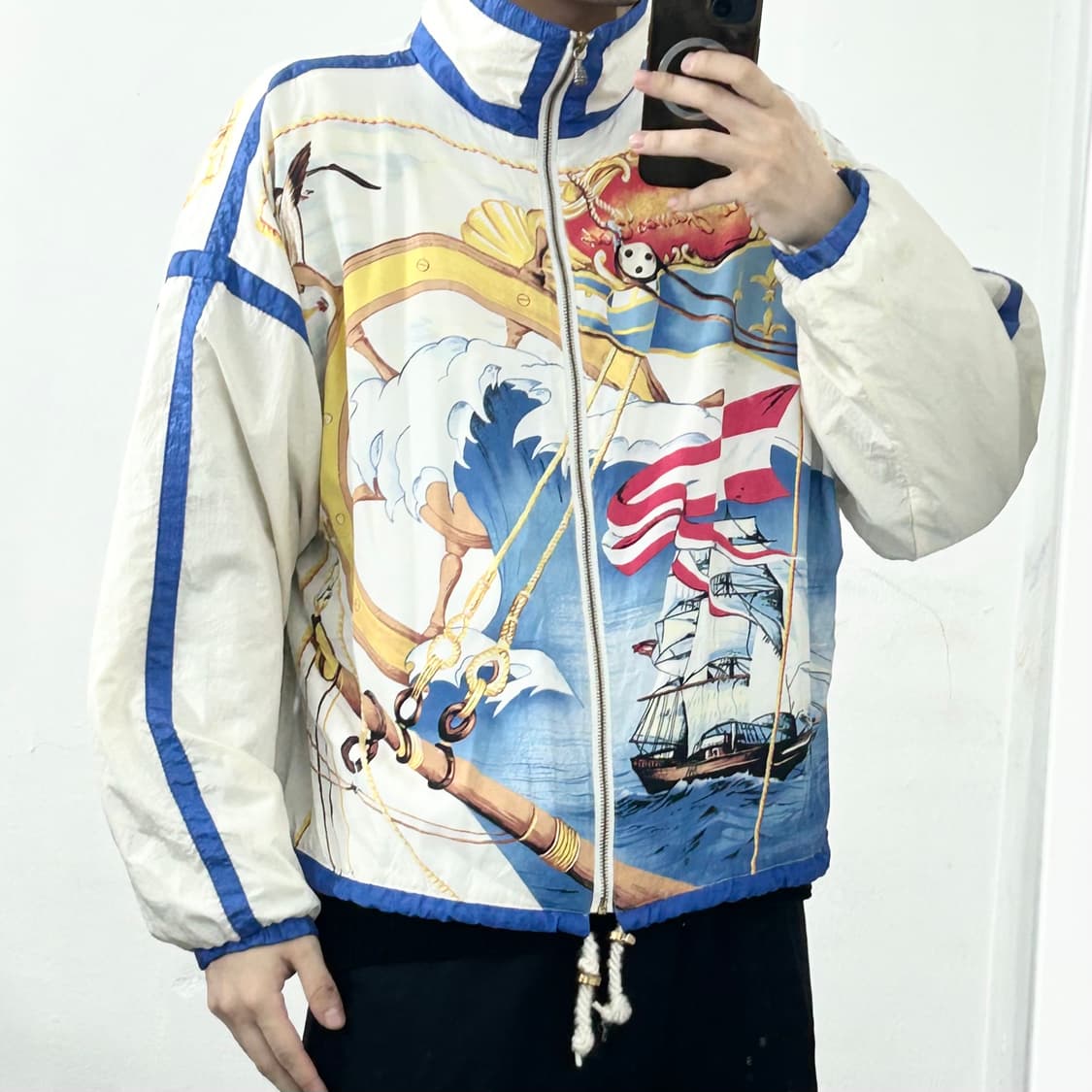 East West 패턴 나일론 자켓 상품이미지4