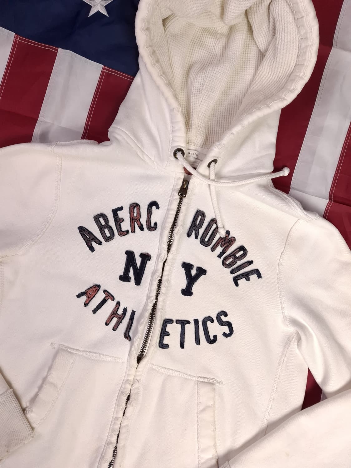 오리지날 아베크롬비 빈티지 화이트 후드 집업 상품이미지2