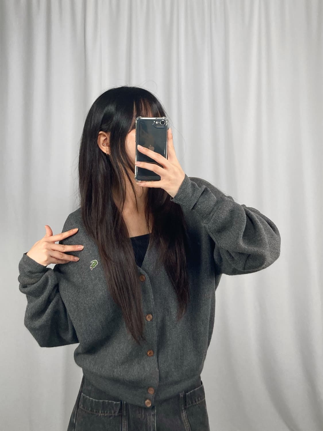 라코스테 그레이 가디건 상품이미지2
