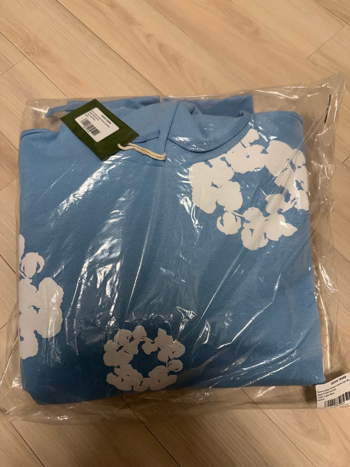 데님티어스 라이트 블루 후드티 M 상품이미지4