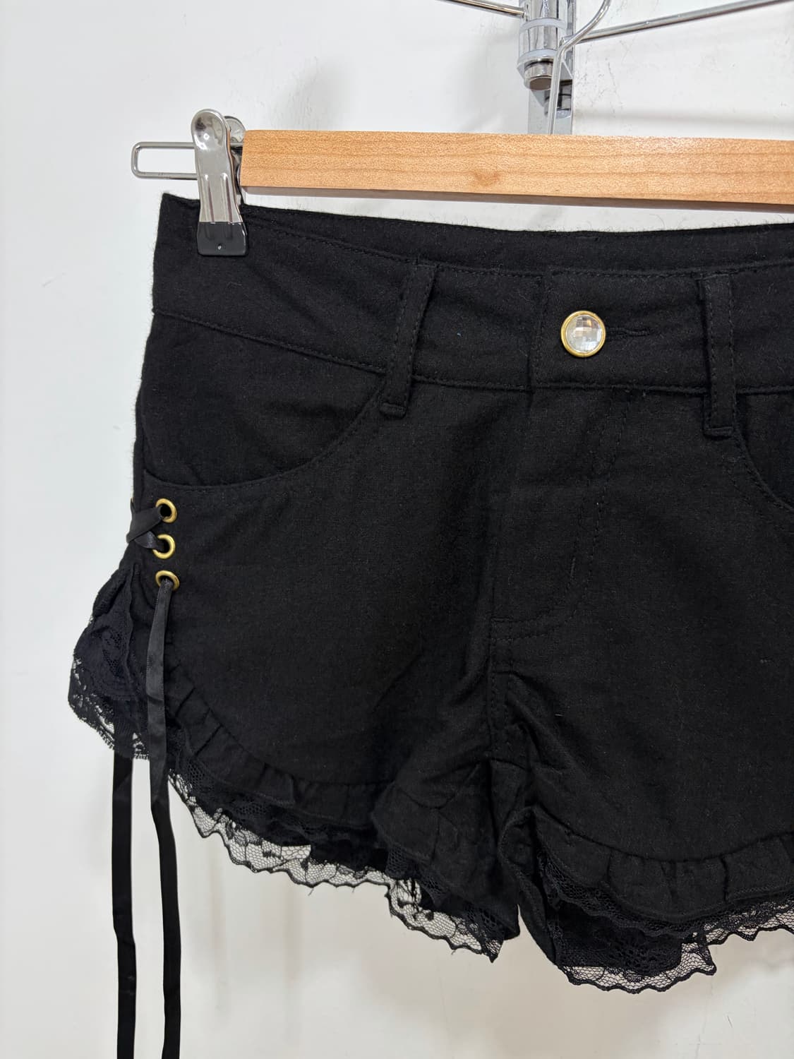 갸루 펑크 레이스 리본 반바지 숏팬츠 상품이미지3