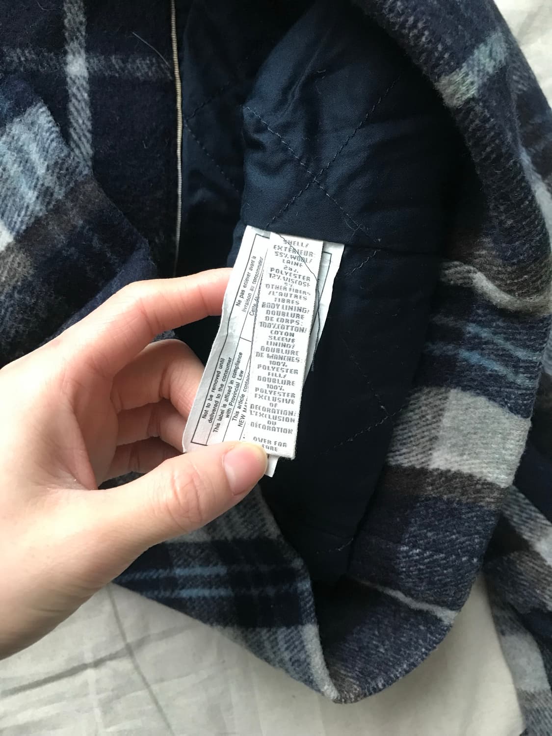 아베크롬비 타단체크 카라 숏코트 안감 누빔 상품이미지9