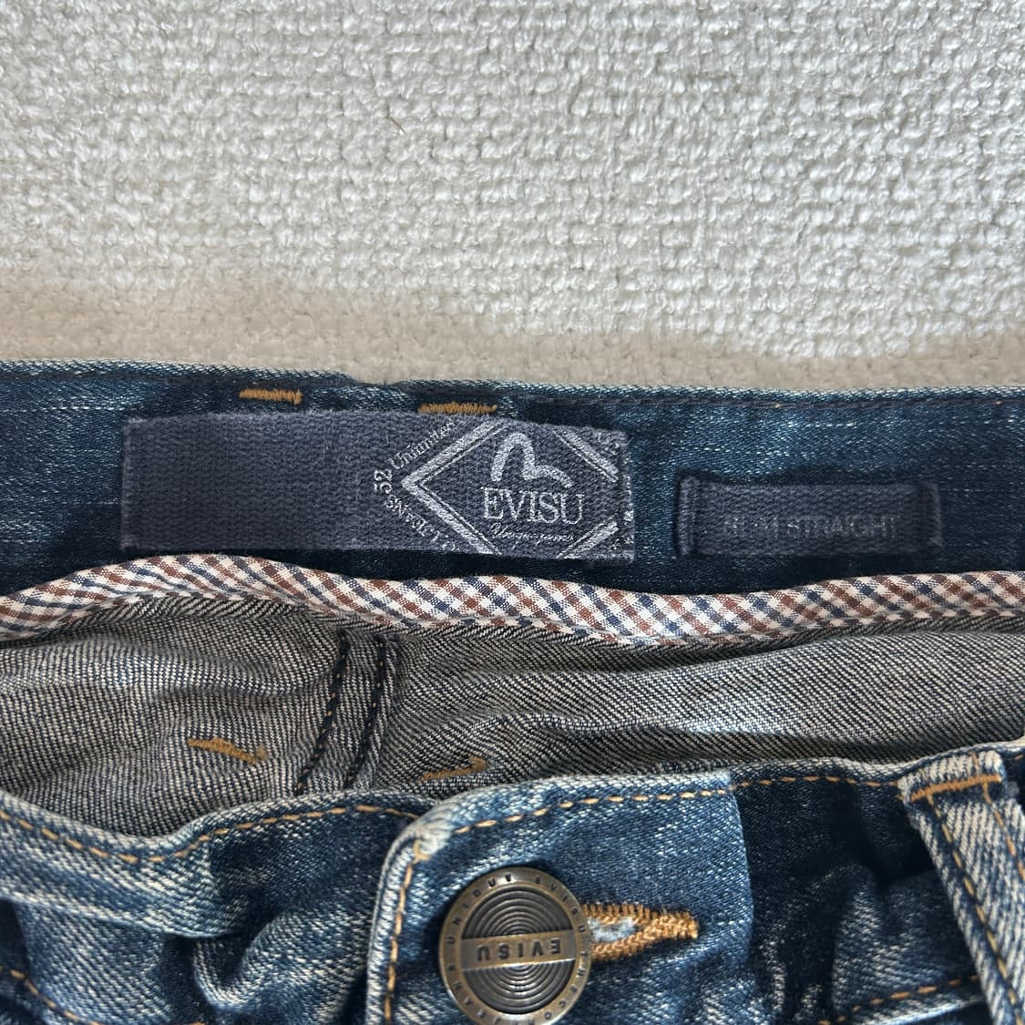 에비스 자수 백로고 데님팬츠 35 상품이미지6
