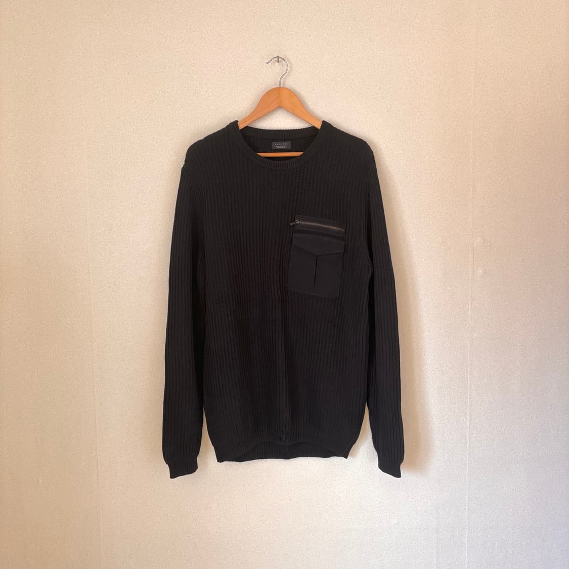 자라 ZARA 블랙 니트 포켓 빅사이즈 XL 골지  상품이미지6