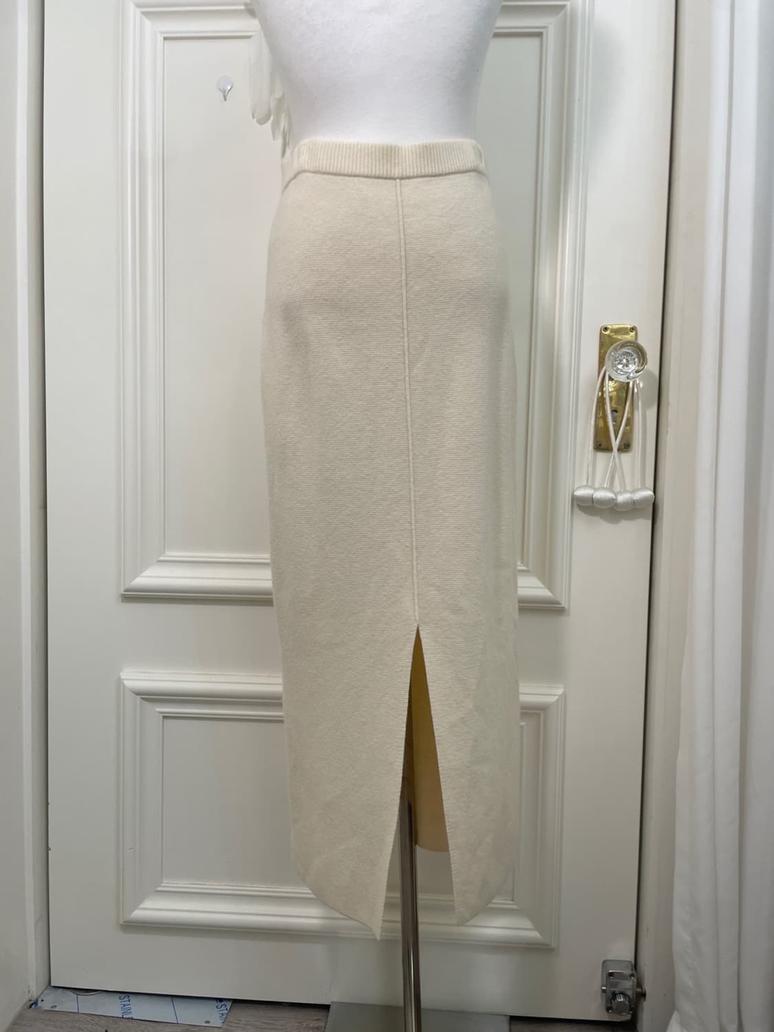 ivory back slit basic knit long skirt 상품이미지4