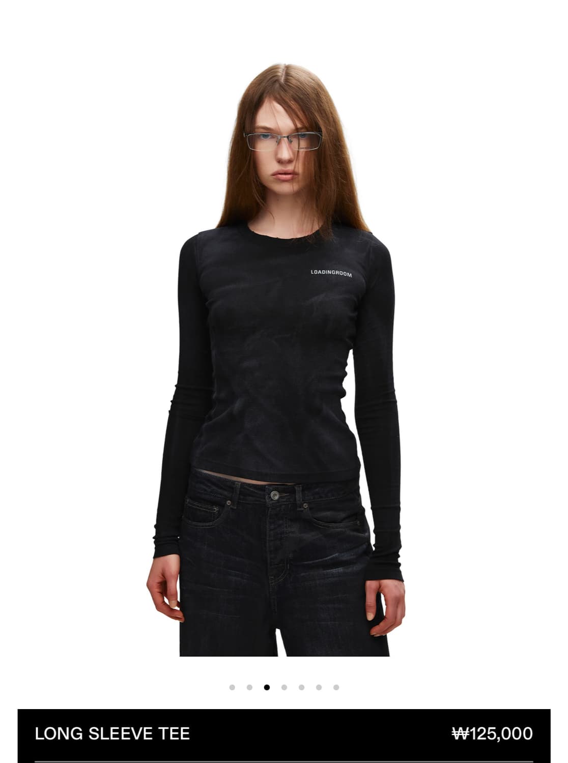 로딩룸 long sleeve tee washed black 상품이미지1