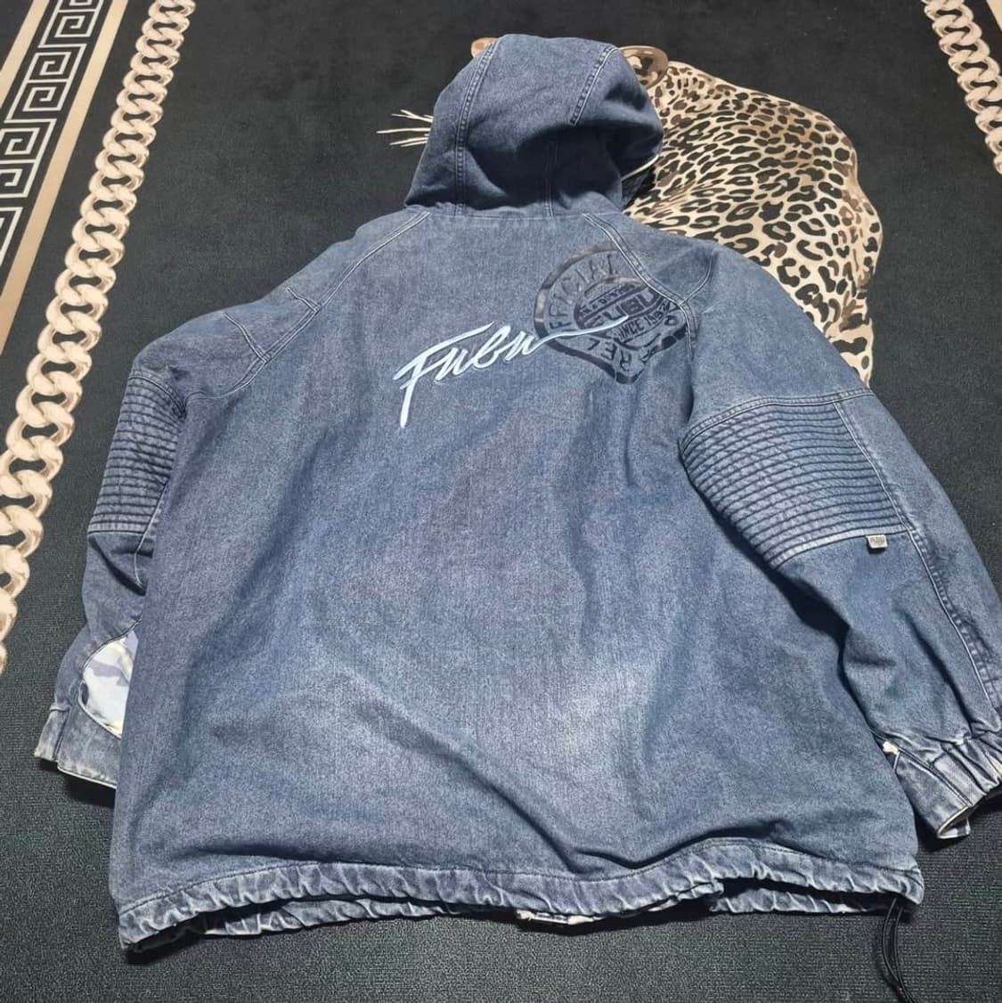 90's FUBU 올드스쿨 후드 데님 자켓 XL 상품이미지3