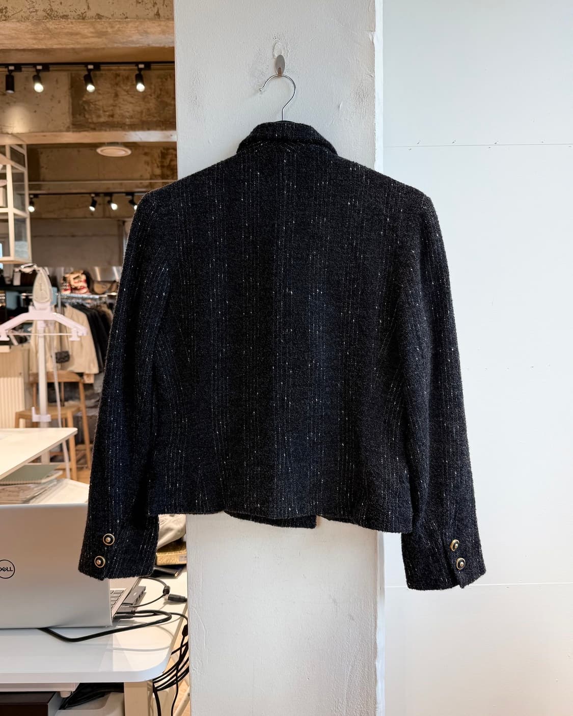 베르수스 블랙 더블 금장 트위드 자켓  상품이미지7